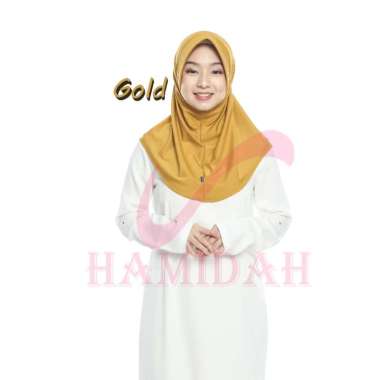 HIJAB BERGO HAMIDAH KERUDUNG INSTAN HAMIDAH JERSEY SIZE S S GOLD