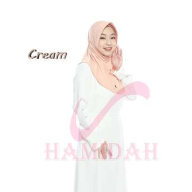 HIJAB BERGO HAMIDAH KERUDUNG INSTAN HAMIDAH JERSEY SIZE S S CREAM