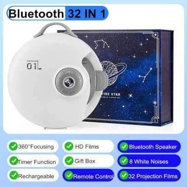 Lampu Tidur Proyektor OSF Led Cahaya Anak Bintang Galaxy Langit Malam Putih