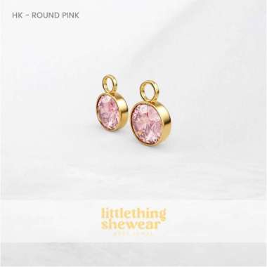 Jakarta Littlethingshewear Liontin Loop Hoop Round Swarovski Pink β 17k Anti Karat Anti Alergi Aman
