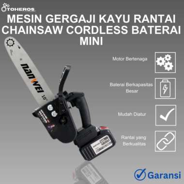 Mesin Gergaji Kayu Rantai Chainsaw Cordless Baterai Mini