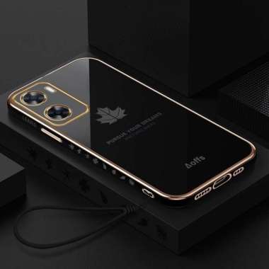 Promo Case Maple Oppo A77s Softcase Plating Terbaru Oppo A77s Hitam
