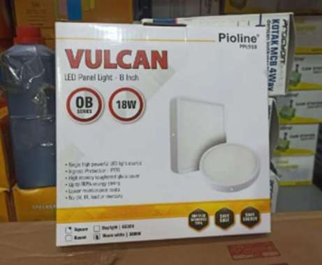 LED Panel Light Pioline Vulcan OB Bulat 18 Watt Putih / Warm white