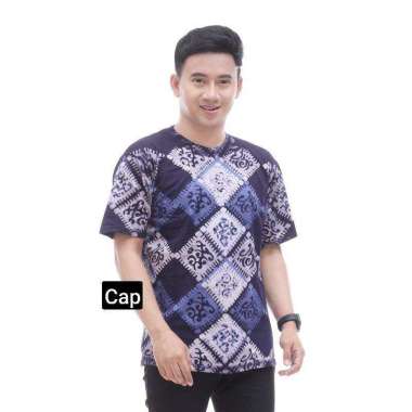 Kaos Pria Cap Kotak Batik Riziq Pekalongan Coklat M
