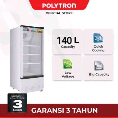 POLYTRON Showcase 140 Liter 3 Rak Lemari Pendingin SCN-140 X Garansi Resmi