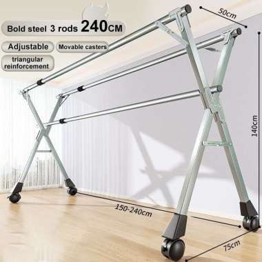 Jemuran baju stainless steel tempat jemuran baju jemuran baju lipat jemuran besi Jemuran Pakaian Tig