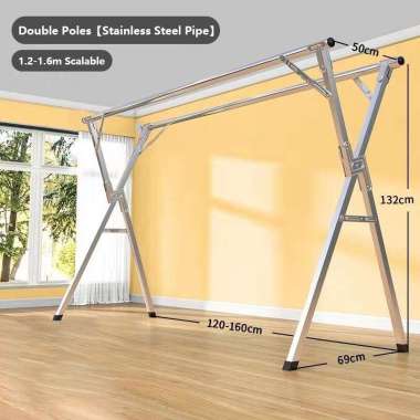 Jemuran baju stainless steel tempat jemuran baju jemuran baju lipat jemuran besi Jemuran Pakaian Gan