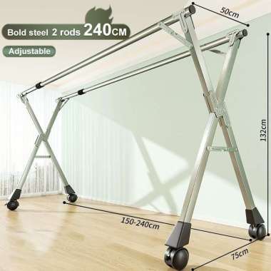 Jemuran baju stainless steel tempat jemuran baju jemuran baju lipat jemuran besi Jemuran Pakaian Dou