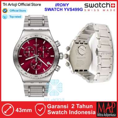 SWATCH YVS499G IRONY Jam Tangan Pria Analog Chronograph Stainless Swiss Made