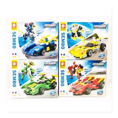 Bricks Block Sembo Mecha of Steel Racing Car Robot 4in1 607069