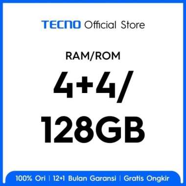 iA Ponsel -Non-NFC- TECNO SPARK 20C 4GB+128GB, 4+4/128GB Mystery White