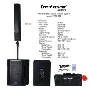 Speaker Aktif Column Satelite 15 Inch Betavo PCS 158 Original
