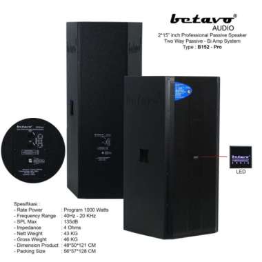 SPEAKER PASSIVE BETAVO 15 INCH B152 PRO ORIGINAL GARANSI RESMI 1 TAHUN