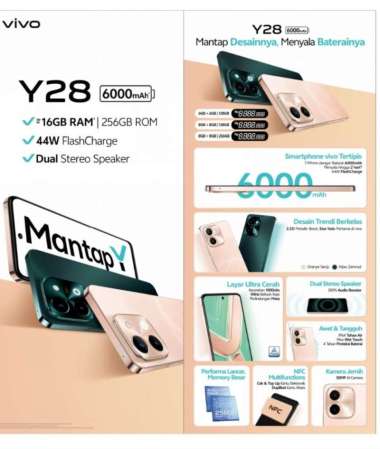 VIVO Y28 RAM 8/128 GB GARANSI RESMI ORIGINAL BISA KREDIVO / PAYLATER GREEN