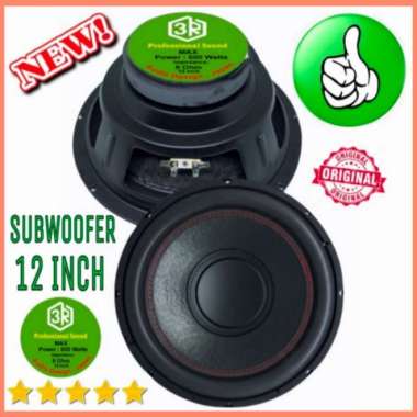 Speaker SUBWOOFER 3R 12 INCH M - BASS DE - 122 T Magnet Besar 600 Watt