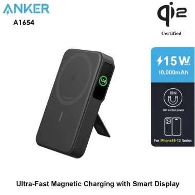 ANKER A1654 - MagGo Power Bank 10000mAh 15W with Smart Display Black