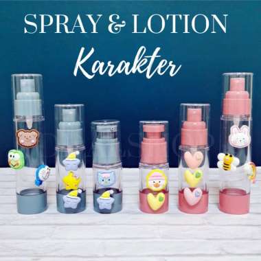 Botol Pump Airless Bottle Spray Skincare Cairan And Lotion Wadah Kosong Karakter Plastik 15ml 30ml 5
