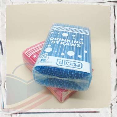 Sedotan Plastik Besar ILLONA Sedotan Bubble 100 gr - S02 Warna Warni Tumpul