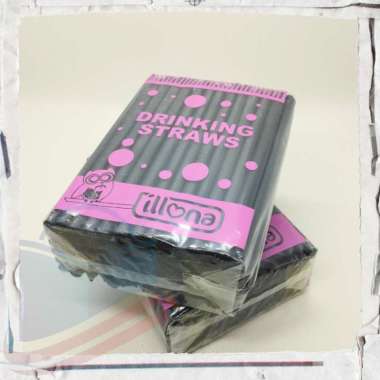 Sedotan Plastik Besar ILLONA Sedotan Bubble 100 gr - S02 Hitam Lancip