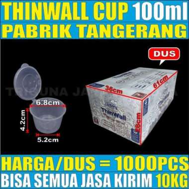 Thinwall Cup 25ml 35ml 60ml 100ml 150ml Bulat Puding Dus js Krm Th Cup Uk 60ml
