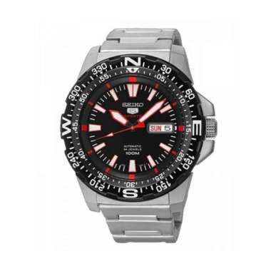 Jam Tangan Seiko 5 Sports Mini Monster Pria 100% Original Silver Stainless Steel SRP541 K1