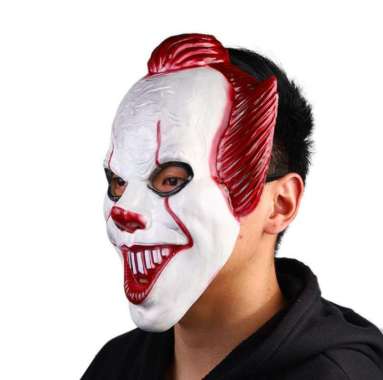 Topeng Badut IT Horror Seram Topeng Hantu IT Clown Mask 1219-309