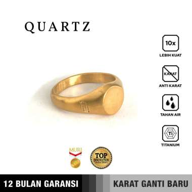 Emrys Premium QUARTZ Ring Real Titanium Anti Karat Cincin Titanium Pria 8 Gold