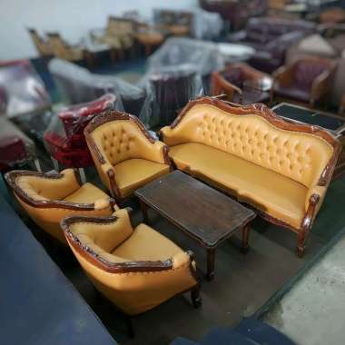 SET Kursi Tamu Kayu Jati Louis Keong 3111 + Meja Tamu + Meja Sudut - Sofa - Jati Jepara