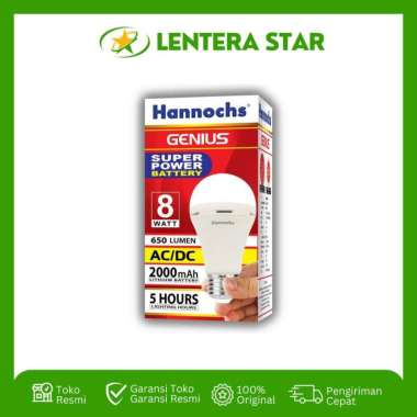 Lampu LED Emergency Hannochs 8 Watt MENYALA SAAT MATI LISTRIK GARANSI
