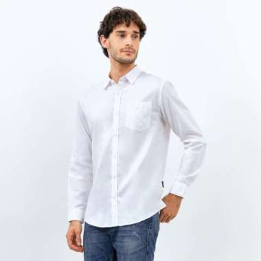 Emba Classic - Kemeja Lengan Panjang Slim Fit Material Katun - The Club Putih XL