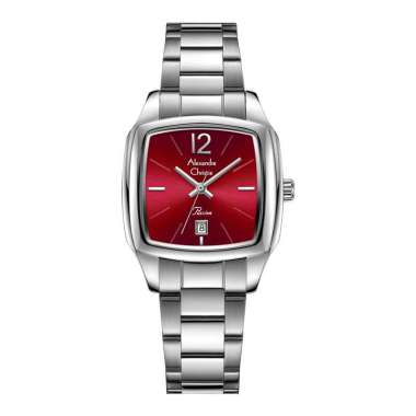 Jam Tangan Wanita Alexandre Christie Passion AC 2454 LD BSSDR Ladies Red Dial Stainless Steel Strap 