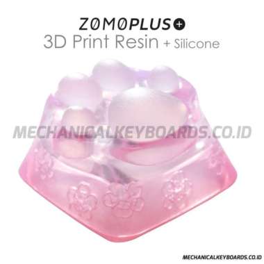 ZOMO Cat/Kitty Paw 3D Print Resin+Silicone Keycap (Sakura Pink)