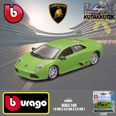 Mainan Anak Diecast Bburago Mobil Sport Lamborghini Murcielago LP 640 Hijau Skala 1:64
