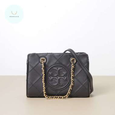 Tory Burch Mini Fleming Soft Chain Tote Bag in Black GHW