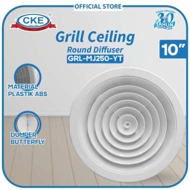 Grill Ceiling Round Diffuser AC Ducting 10” Inch Diffuser Bulat Plafon