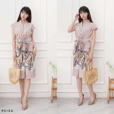 Evercloth Reisa Dress Batik Wanita Dress Wanita Model Sabrina Batik Couple XL