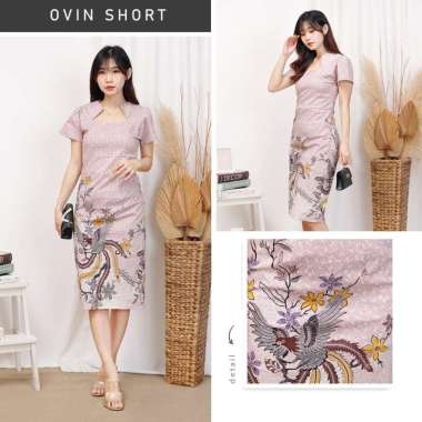 Evercloth Ovin Short Dress Wanita Batik Couple Modern Dress Batik Modern XL
