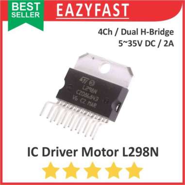 IC Driver Motor DC L298 L298N DIP 2A 4Ch 4 Ch Channel Dual H Bridge Dinamo L 298 N 298N