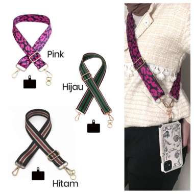 Tali Gantungan Kalung Hp Soft Lanyard Leher Handphone HSOFTT hitam
