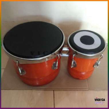 Ketipung kendang gendang coklat kulit hitam tanpa stand