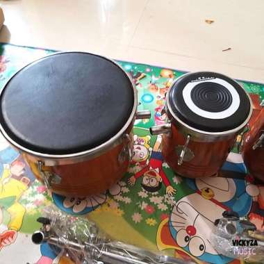 Ketipung Gendang Dangdut Tabla Kulit Hitam Mika Rolling Serbuk Besi