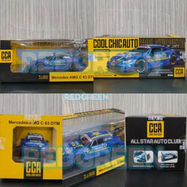 mainan anak diecast cca mercedes amg c 63 dtm biru skala 1:32 koleksi