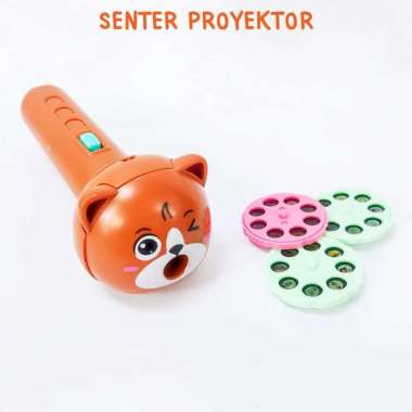 Mainan Anak Edukasi Senter Proyektor Flashlight Gambar Kartun 24 Pola Mini Projector Flashlight Beru