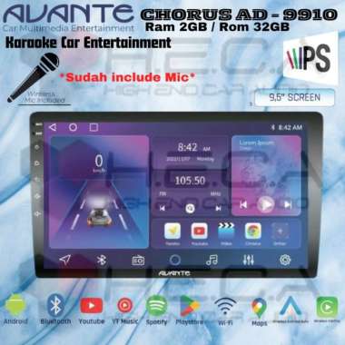 Avante Chorus Bisa Karaoke AD-9910 Android 9.5" 2/32 GB Head Unit Tape