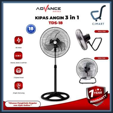 Kipas Angin Advance TDS-18 3in1 18 Inch Kipas Duduk Kipas Dinding