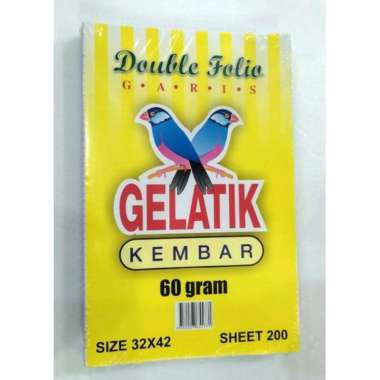 Kertas Double Folio 200 lembar kertas bergaris Gelatik Kembar
