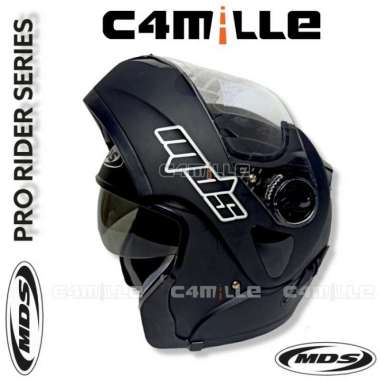 HELM MDS PRO RIDER SOLID BLACK DOF MODULAR FULL XL