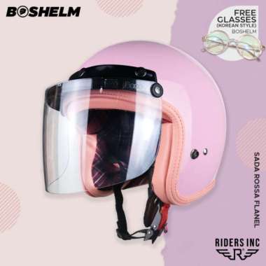 Helm Retro Bogo Sada Rosa Pink Pastel Peach Helm Retro Wanita Helm SNI