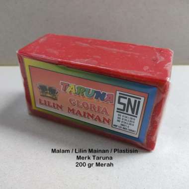 200gr Lilin Mainan / Plastisin / Malam - Mainan Edukasi - Merk Taruna 200 gr Merah