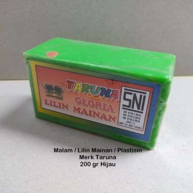 200gr Lilin Mainan / Plastisin / Malam - Mainan Edukasi - Merk Taruna 200 gr Hijau